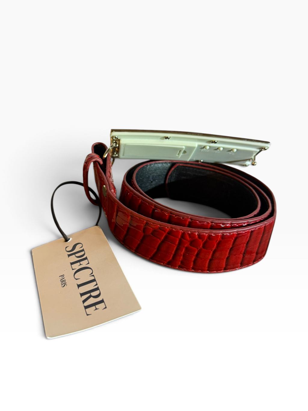 Ceinture SPECTRE PARIS — Édition Croco Rouge LED