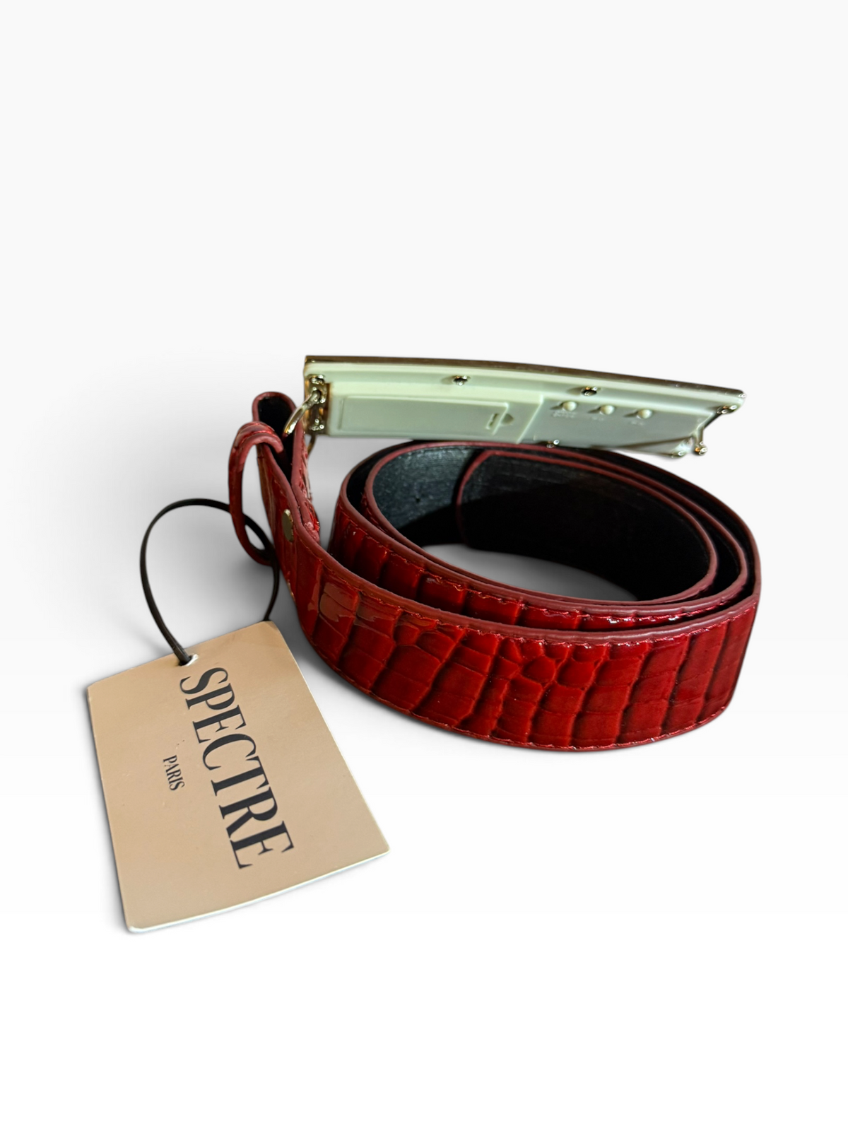 Ceinture SPECTRE PARIS — Édition Croco Rouge LED