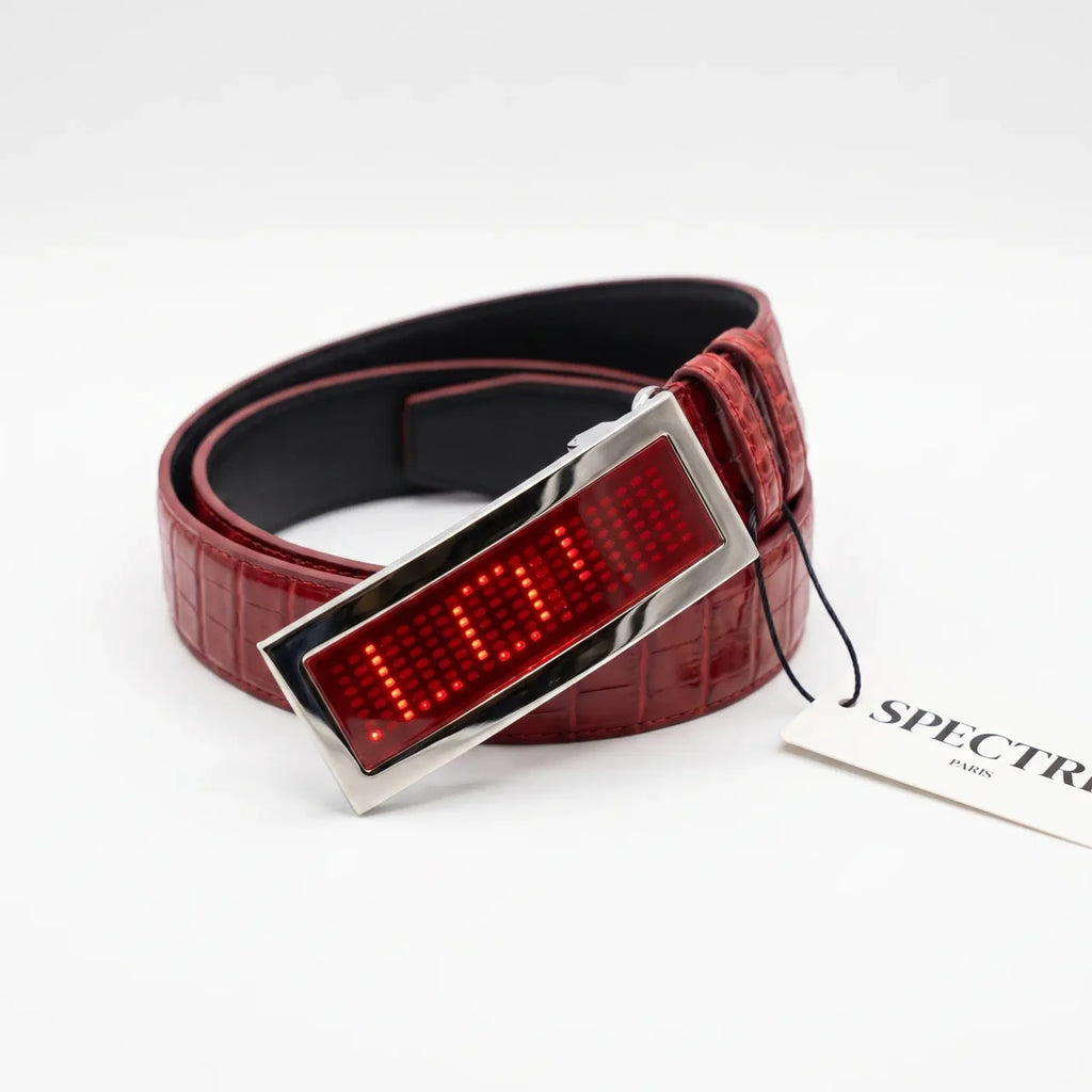 Ceinture SPECTRE PARIS — Édition Croco Rouge LED