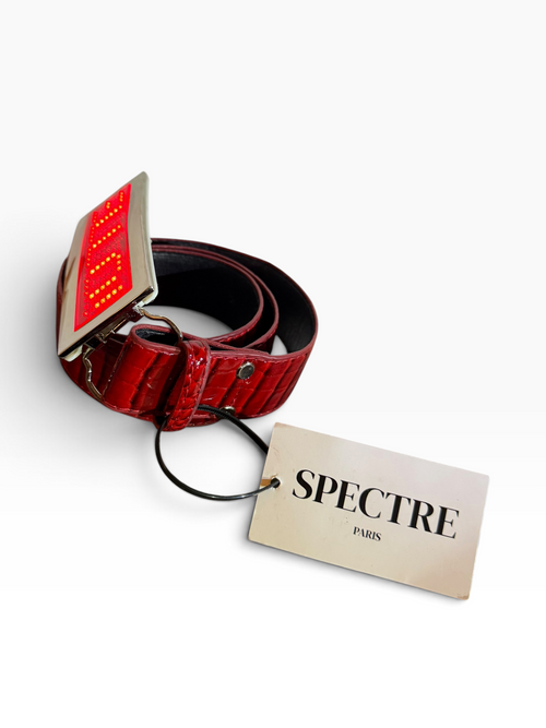 Ceinture SPECTRE PARIS — Édition Croco Rouge LED