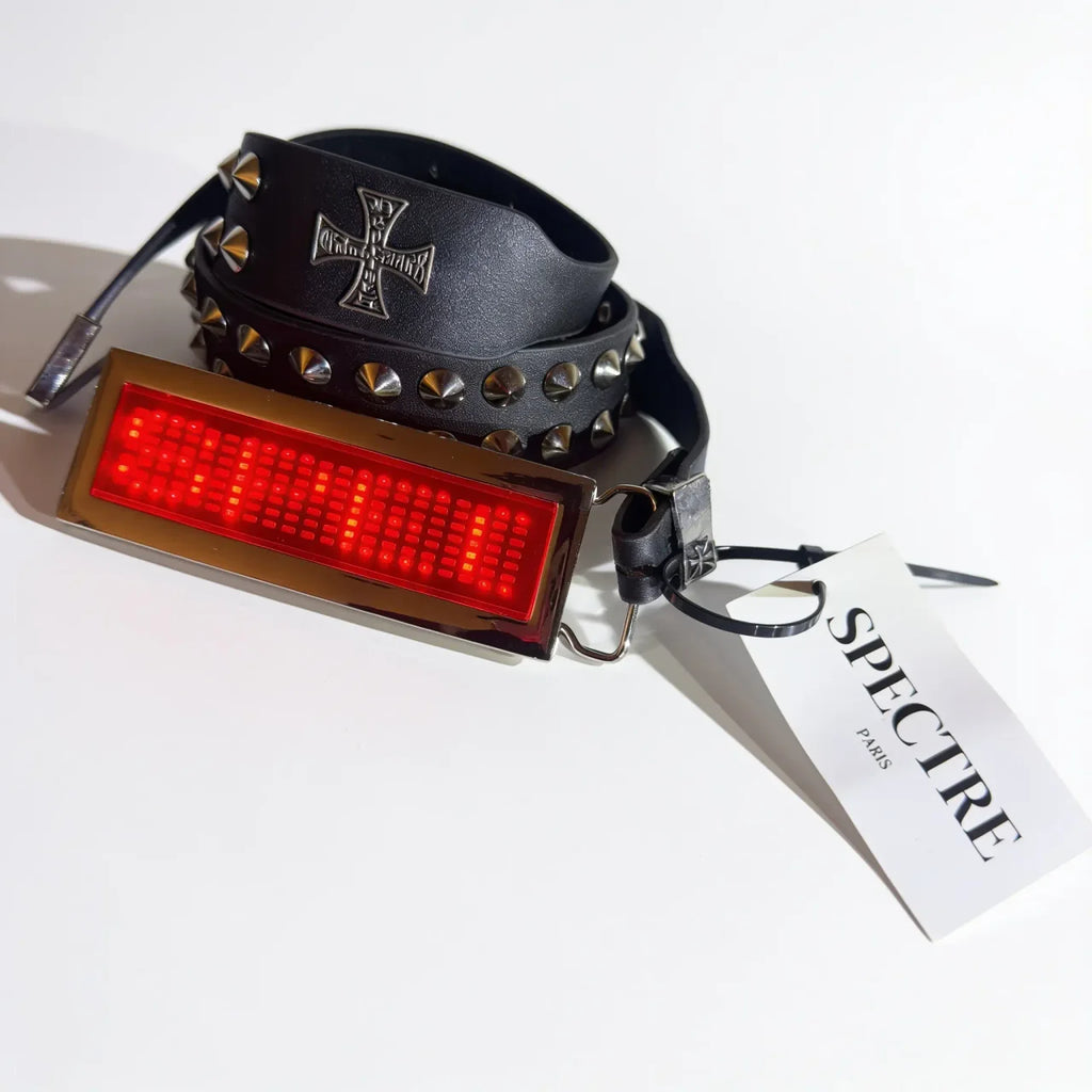 Ceinture SPECTRE PARIS — Édition Gothique Cloutée LED