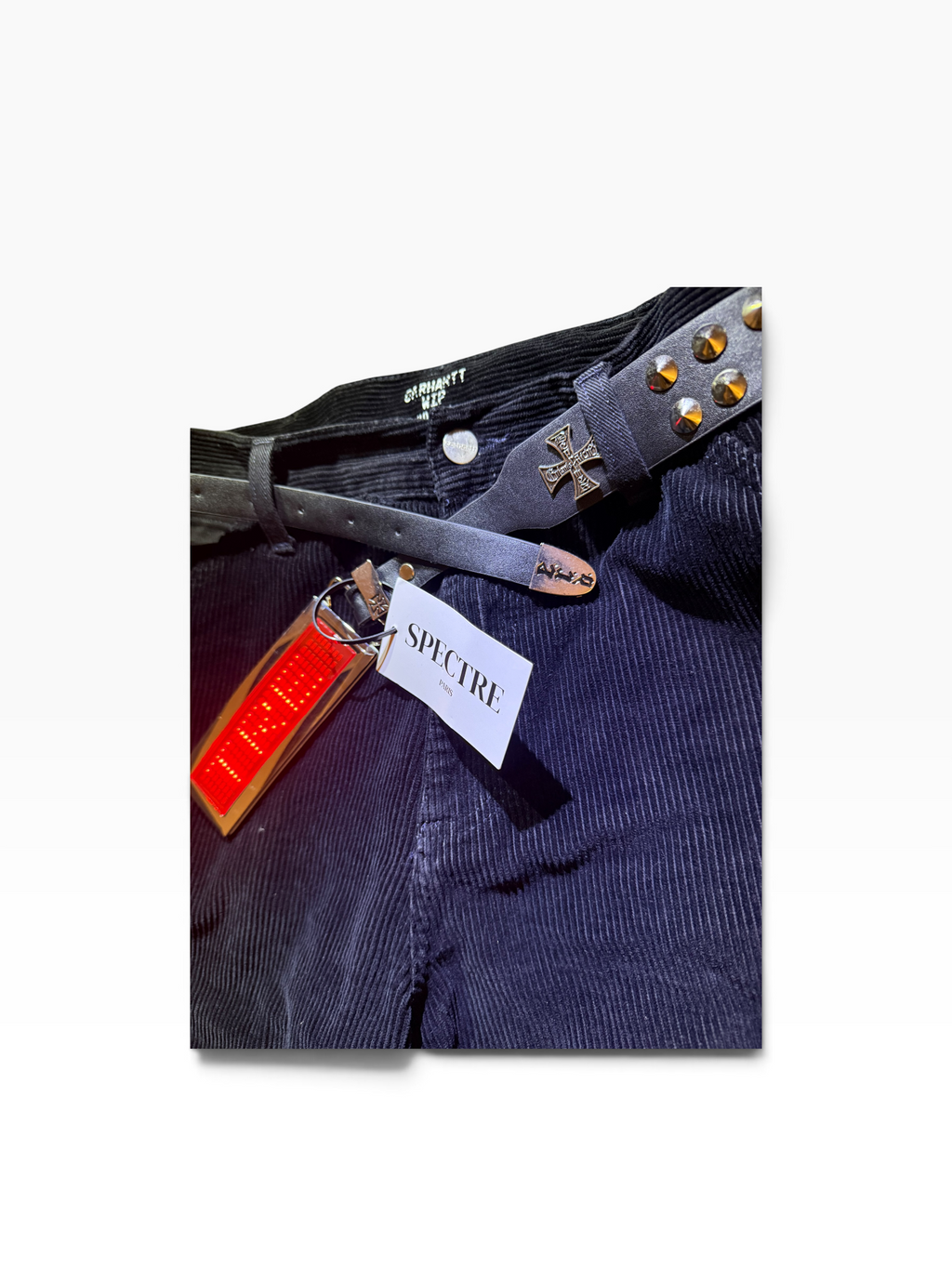 Ceinture SPECTRE PARIS — Édition Gothique Cloutée LED