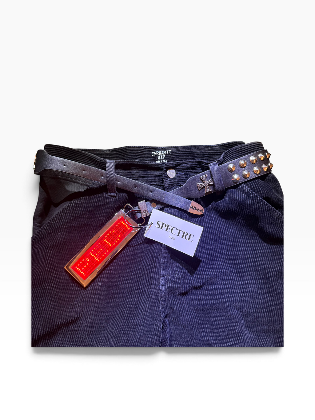 Ceinture SPECTRE PARIS — Édition Gothique Cloutée LED