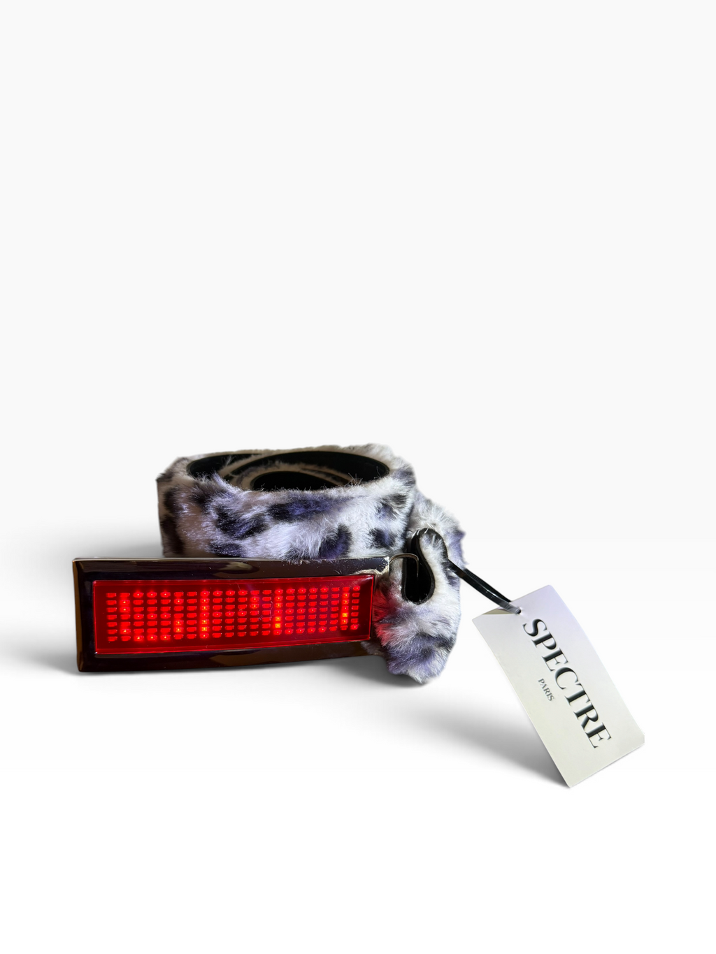 Ceinture SPECTRE PARIS — Édition Fourrure Léopard Large LED