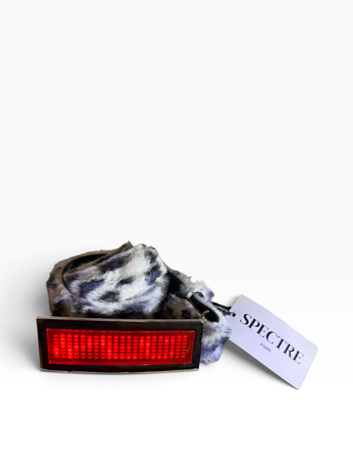 Ceinture SPECTRE PARIS — Édition Fourrure Léopard Large LED